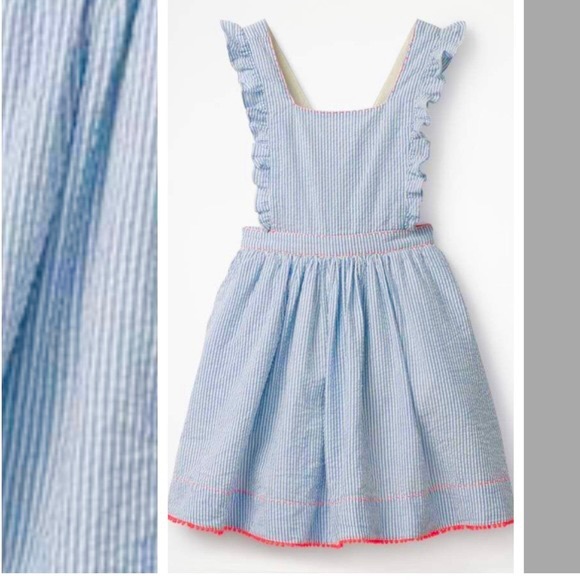 Mini Boden Seersucker Pinafore Dress Size 4-5 - Picture 1 of 12